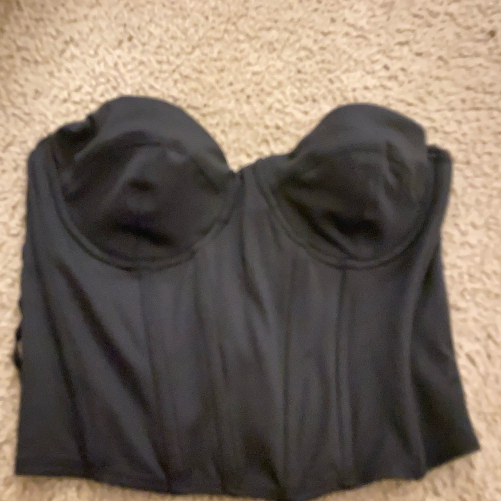 Black Strapless Corset Top